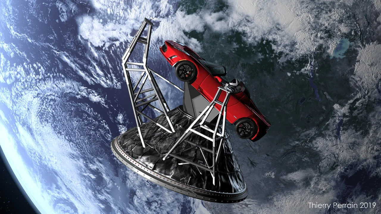 Roadster in orbit